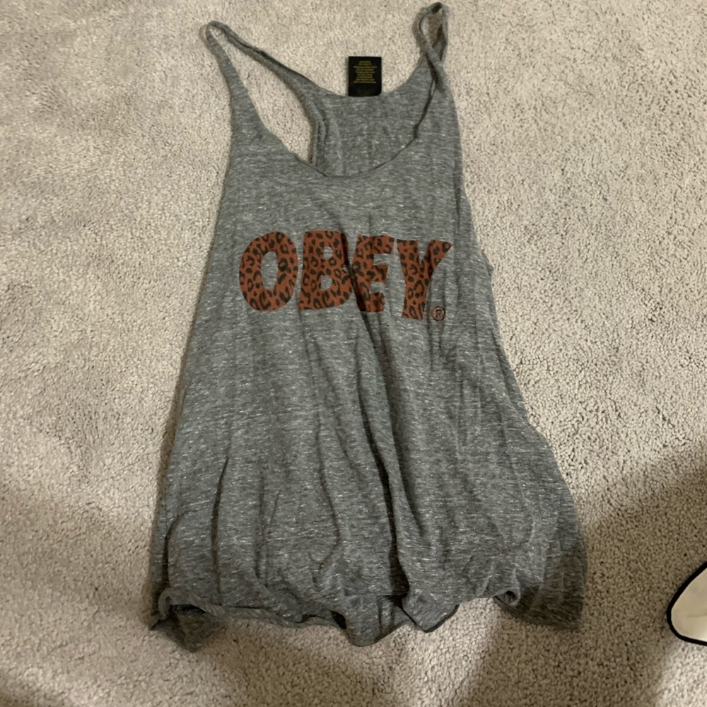 OBEY gray tank